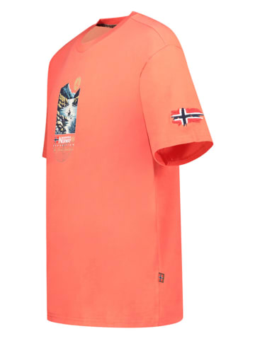 Geographical Norway Koszulka "Jembark" w kolorze koralowym