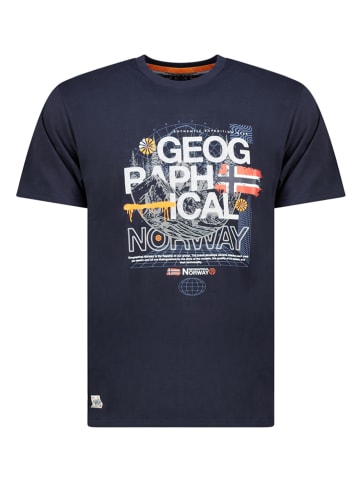 Geographical Norway Koszulka "J-Forest" w kolorze granatowym