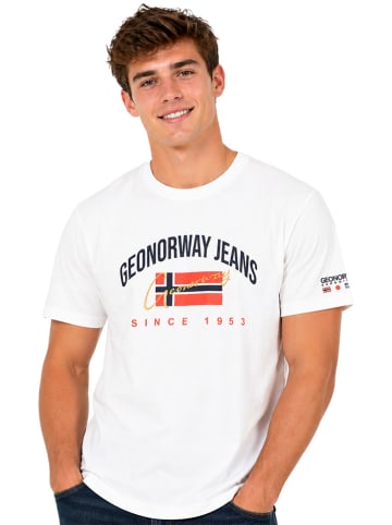 Geographical Norway Koszulka "Jhagen" w kolorze białym