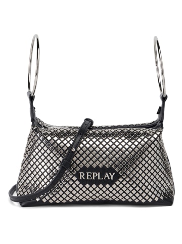 Replay Torebka w kolorze srebrno-czarnym - 26 x 15 x 9 cm