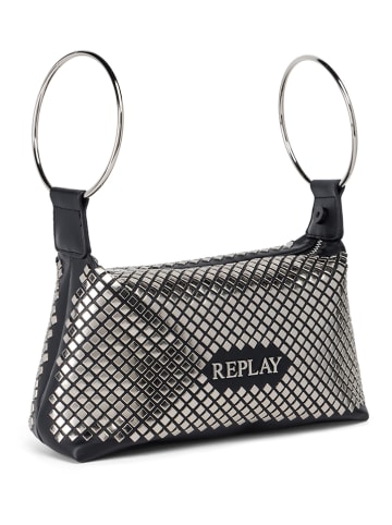 Replay Torebka w kolorze srebrno-czarnym - 26 x 15 x 9 cm