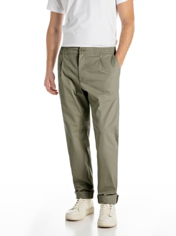 Replay Stoffen broek kaki
