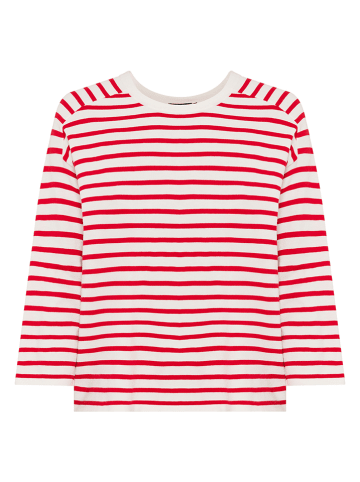 Olsen Pullover in Rot/ Weiß