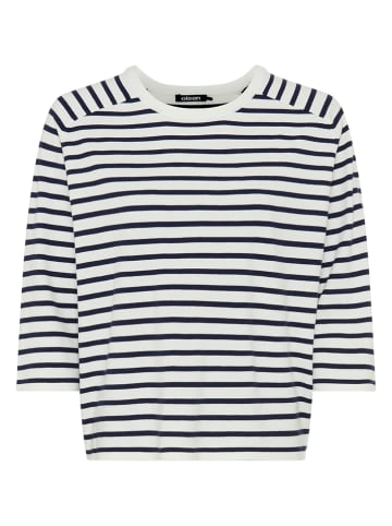 Olsen Pullover in Dunkelblau/ Weiß