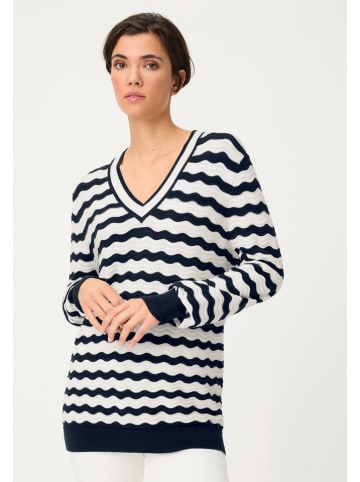 Olsen Sweter w kolorze granatowo-białym