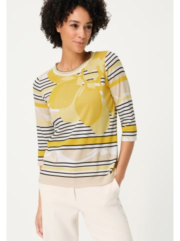 Olsen Longsleeve goudkleurig/crème/zwart