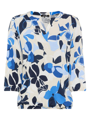 Olsen Bluse in Creme/ Dunkelblau/ Blau