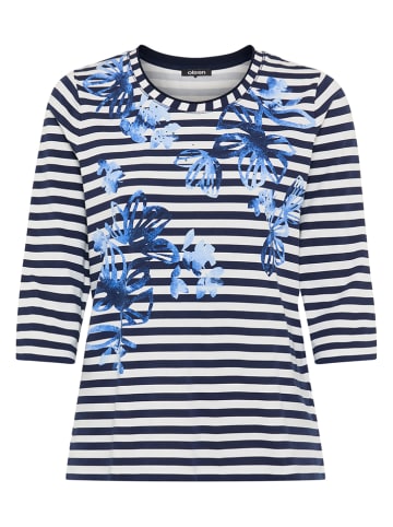 Olsen Longsleeve wit/donkerblauw