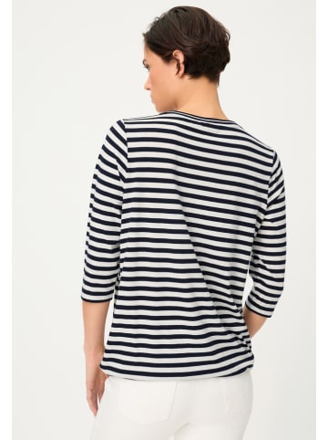 Olsen Longsleeve in Dunkelblau/ Weiß