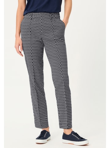 Olsen Stoffhose in Dunkelblau/ Weiß