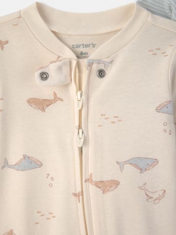 carter's 2er-Set: Strampler in Beige/ Hellblau