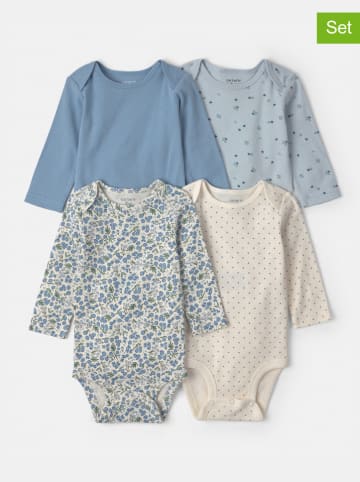 carter's 4-delige set: rompers lichtblauw/crème