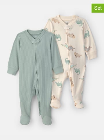 carter's 2er-Set: Strampler in Grün/ Beige
