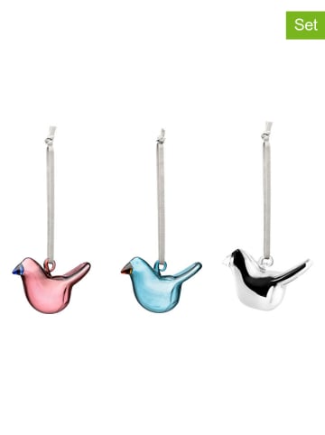 iittala 3-delige set: decohangers lichtroze/lichtblauw/zilverkleurig - (L)7,3 cm