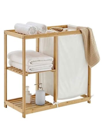 mesa Regał łazienkowy w kolorze jasnobrązowo-białym - 80 x 80 x 35 cm