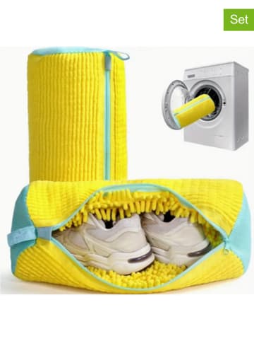 mesa 2er-Set: Schuh-Waschbeutel in Gelb - (B)38 x (H)18 cm