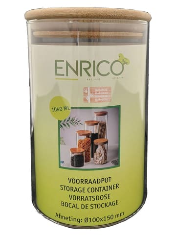 mesa Vorratsglas "Enrico" in Hellbraun/ Transparent - 1040 ml