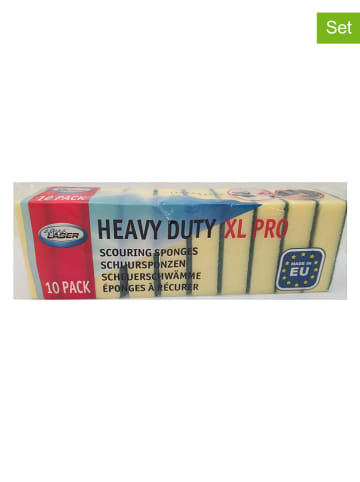 mesa 10-delige set: schuurpads "XL Pro" geel - (B)13,5 x (H)8,4 x (D)4 cm