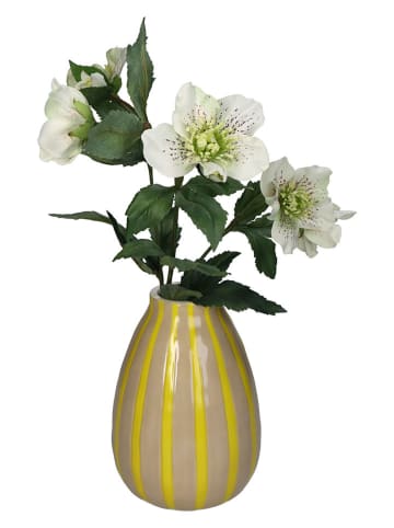 Kersten Wazon "Stripe" w kolorze beżowo-żółtym - wys.18 x Ø 12 cm