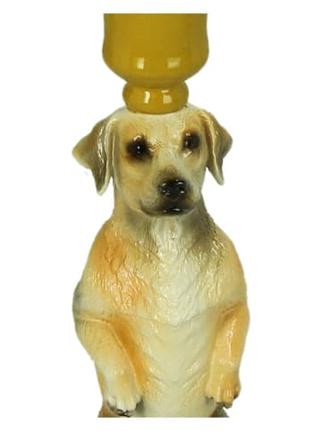 Kersten Świecznik "Dog" w kolorze beżowym ze wzorem - wys. 23 x Ø 8 cm