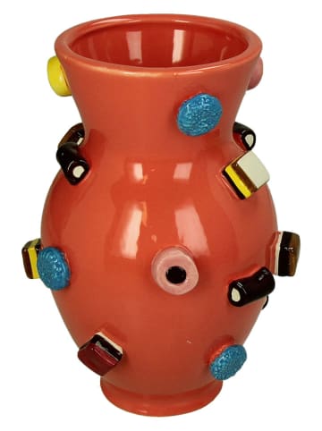 Kersten Vaas "Candy" oranje/meerkleurig - (B)16 x (H)21,8 x (D)15,4 cm