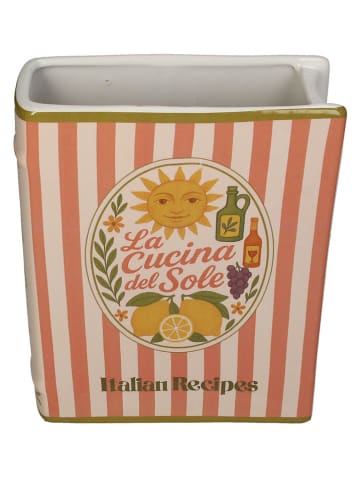 Kersten Vaas "La Cucina" crème/oranje - (B)16 x (H)20 x (D)6,3 cm