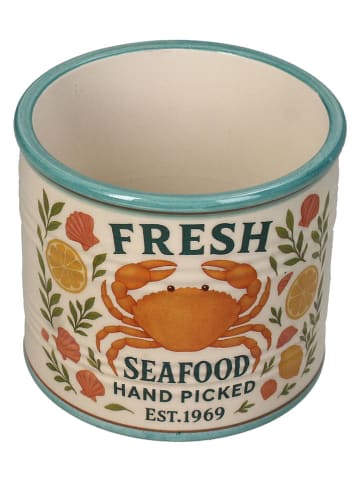 Kersten Bloempot ''Crab'' crème/oranje/turquoise - (H)8,7 x Ø 9,8 cm