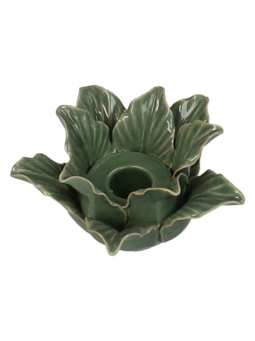 Kersten Kerzenhalter "Flower" in Grün - (H)6 x Ø 10,5 cm