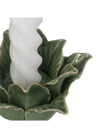 Kersten Kerzenhalter "Flower" in Grün - (H)6 x Ø 10,5 cm