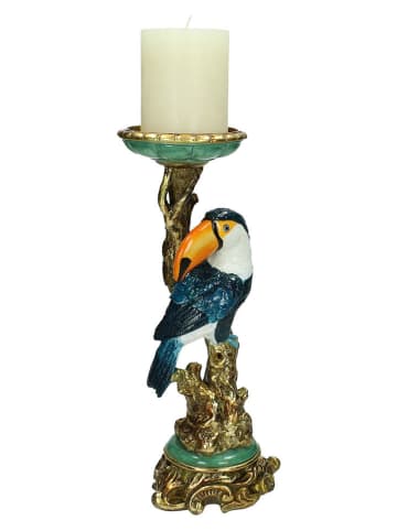 Kersten Świecznik ''Toucan' w kolorze czarno-złotym - wys. 13 x 30 x 10 cm