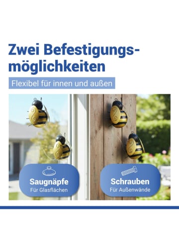 Maximex 2er-Set LED-Solar-Gartenleuchten "Biene" in Gold - (B)16,5 x (H)1,5 x (T)18 cm 