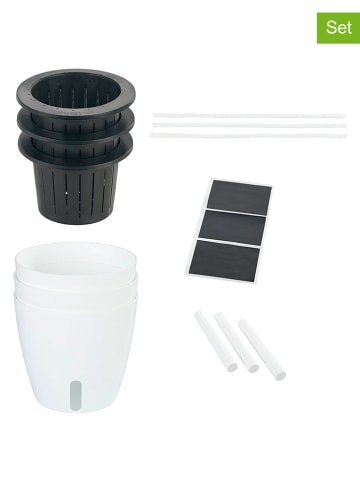 Maximex 3er-Set Bewässerungstöpfe in Weiß - Ø 18 cm