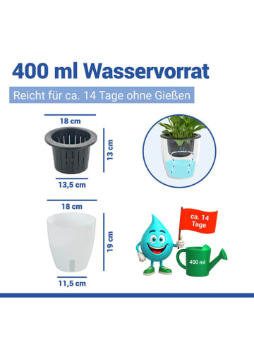 Maximex 3er-Set Bewässerungstöpfe in Weiß - Ø 18 cm
