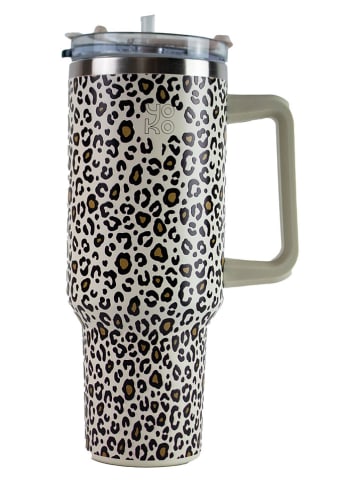Yoko Design Kubek termiczny "Leopard" w kolorze jasnobrązowo-czarnym - 1200 ml