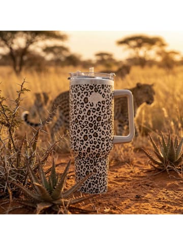 Yoko Design Thermobecher "Leopard" in Hellbraun/ Schwarz - 1200 ml