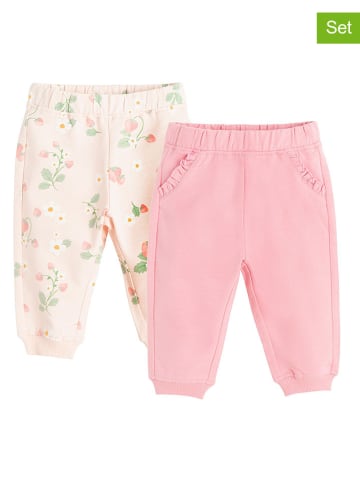 COOL CLUB 2er-Set: Sweathosen in Creme/ Rosa