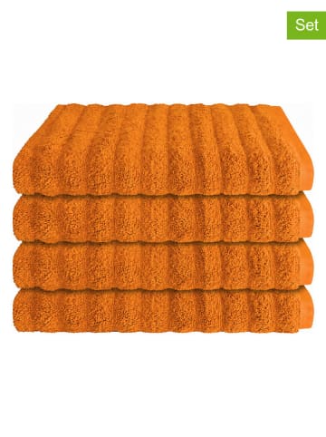 Schiesser 4-delige set: handdoeken ''Neapel'' oranje