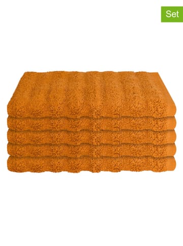 Schiesser 5er-Set: Gästehandtücher ''Neapel'' in Orange