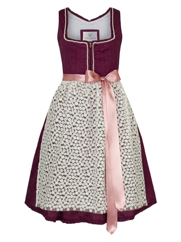 Alpenfee Dirndl "Amy" in Bordeaux/ Weiß