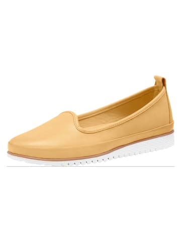 Heine Leder-Slipper in Gelb
