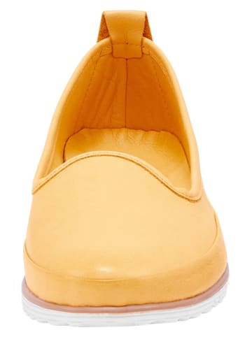 Heine Leder-Slipper in Gelb