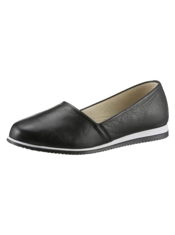 Heine Leder-Slipper in Schwarz