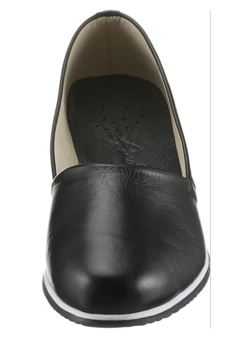 Heine Leder-Slipper in Schwarz