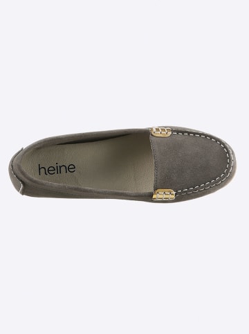 Heine Leren instappers kaki