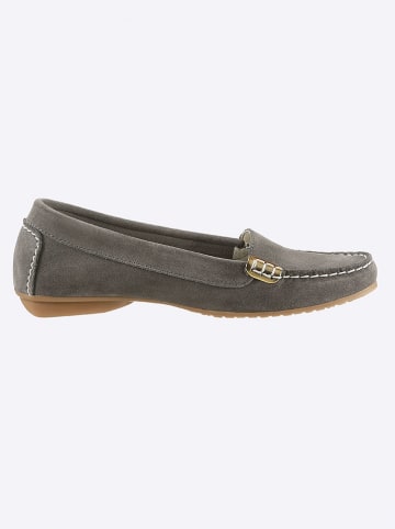Heine Leder-Slipper in Khaki