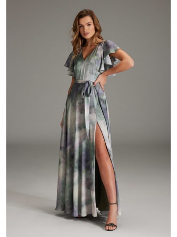 SWING Kleid in Grün/ Creme/ Blau