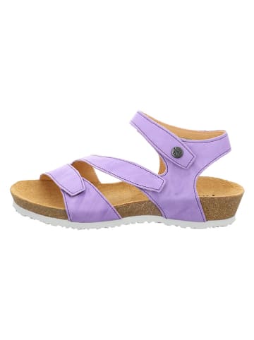 Think! Leder-Sandalen in Lila