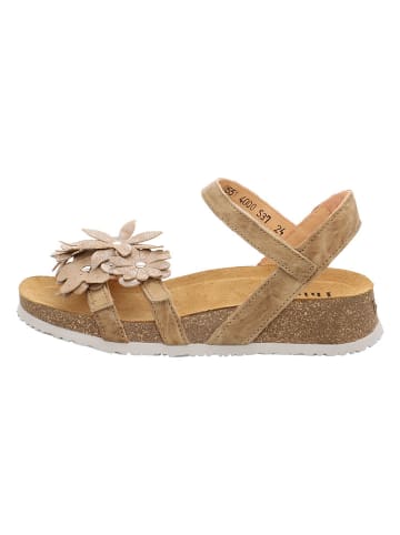 Think! Leder-Sandalen in Beige