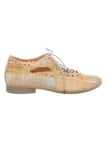 Think! Leder-Schnürschuhe in Beige