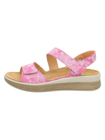 Think! Leder-Sandalen in Rosa